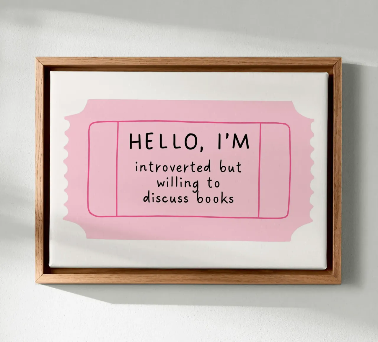 Introverso ma disposto a discutere di libri Poster tela con Cornice a cassetta da vintagepod