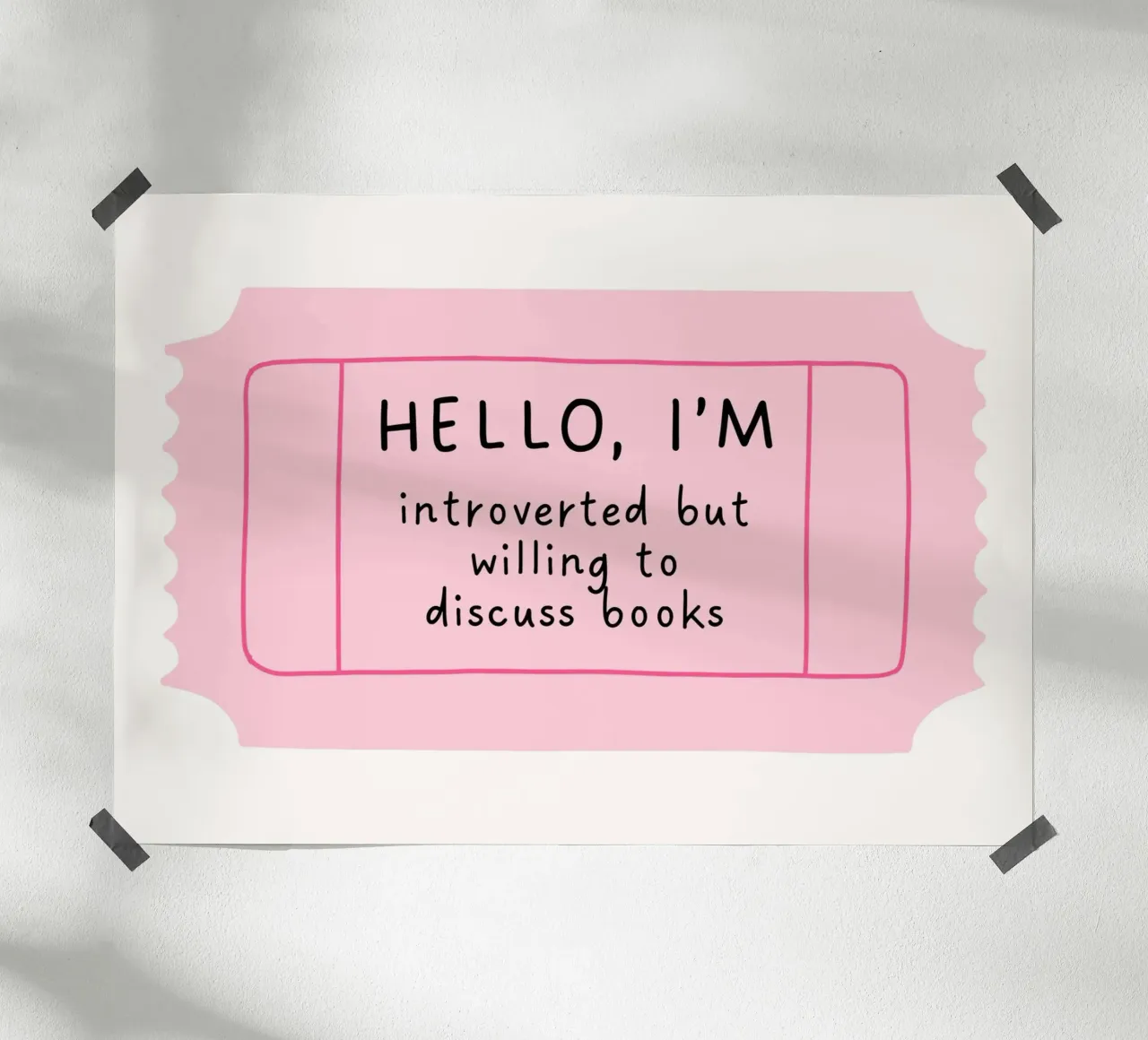 Introverso ma disposto a discutere di libri Poster poster con telaio in plastica da vintagepod