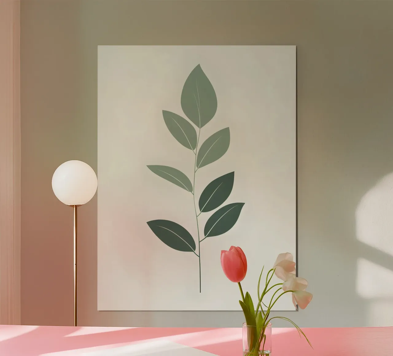Foglie di eucalipto poster con telaio in legno da The Green Room