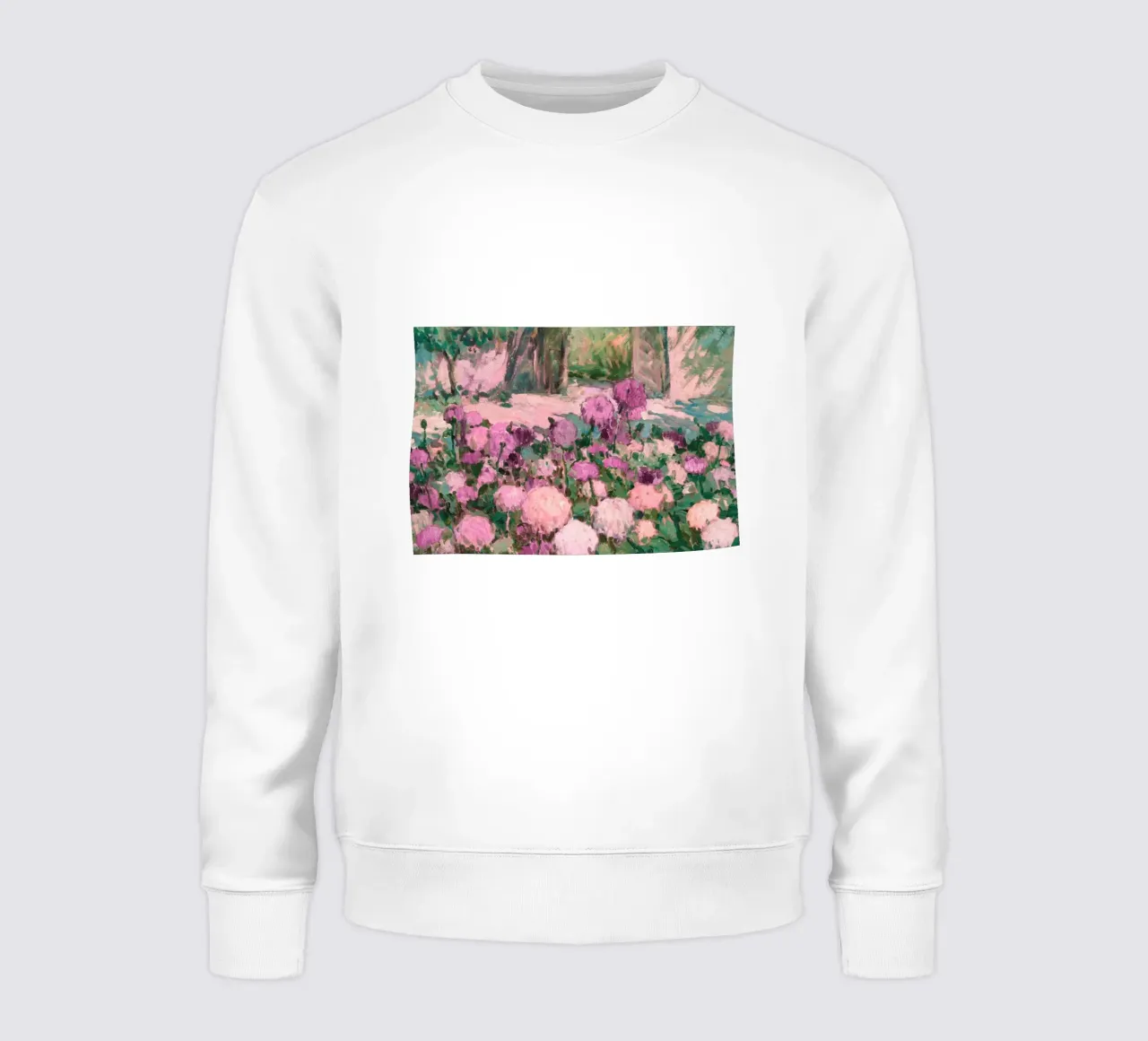 Peinture impressionniste d'un jardin de fleurs inspirée de Monet sweat de vintagepod