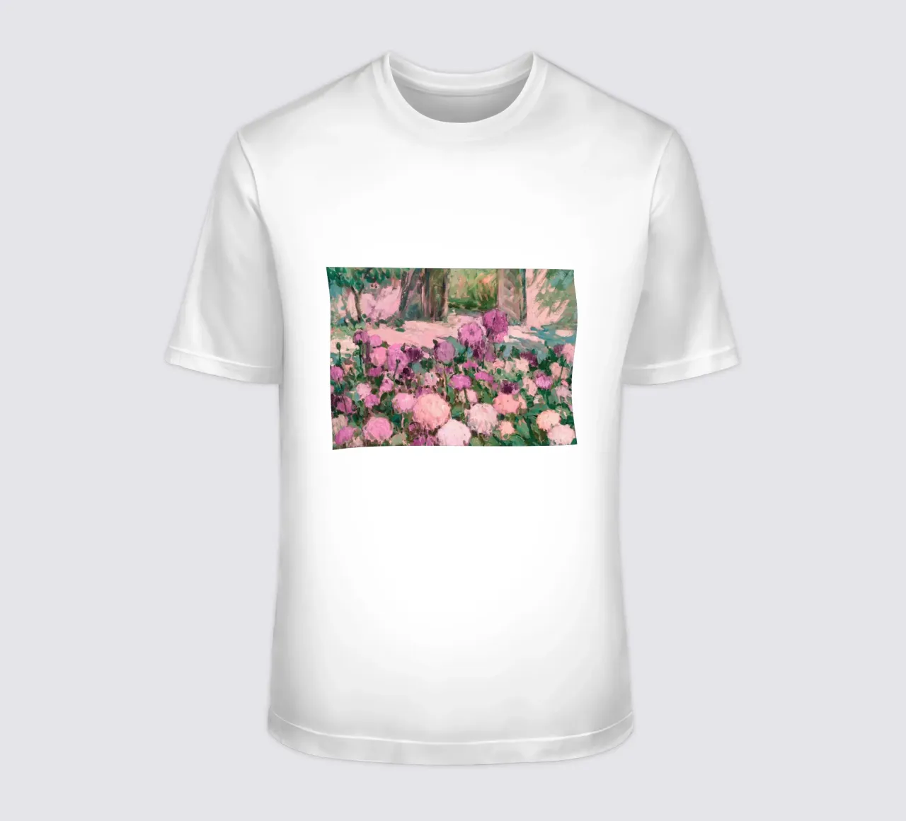 Peinture impressionniste d'un jardin de fleurs inspirée de Monet t-shirt de vintagepod