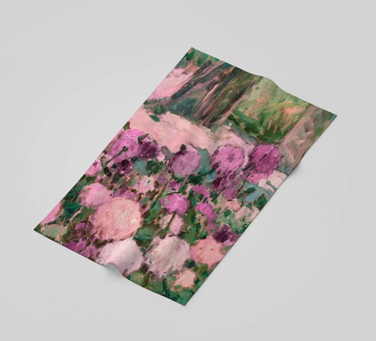 Peinture impressionniste d'un jardin de fleurs inspirée de Monet serviette de plage de vintagepod