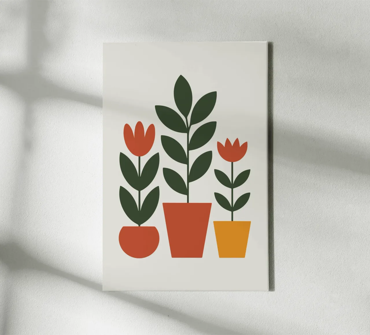 Pot trio holding abstract floral stems 1 tela con Cornice a cassetta da LisaArtes