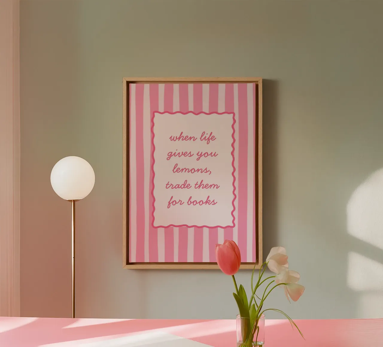 When Life Gives You Lemons Trade Them for Books canvas with Floater frame by vintagepod