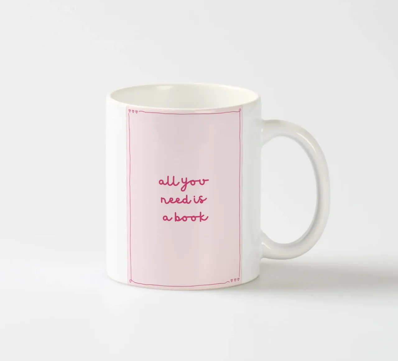 Tutto ciò che serve è un libro Poster con citazioni minimaliste tazza in ceramica da vintagepod