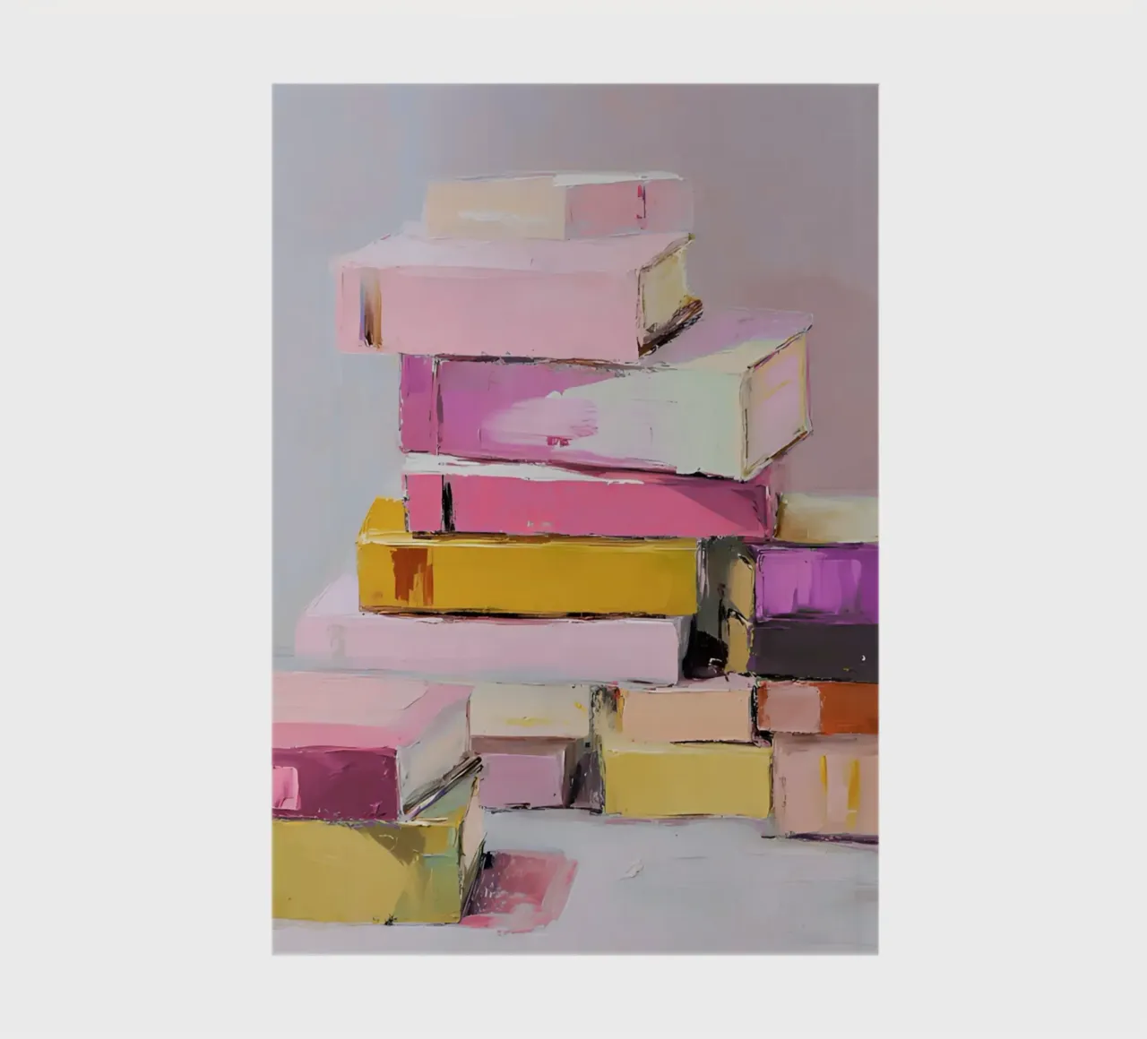 Modern Abstract Book Stack Impressionist Art notebook by vintagepod