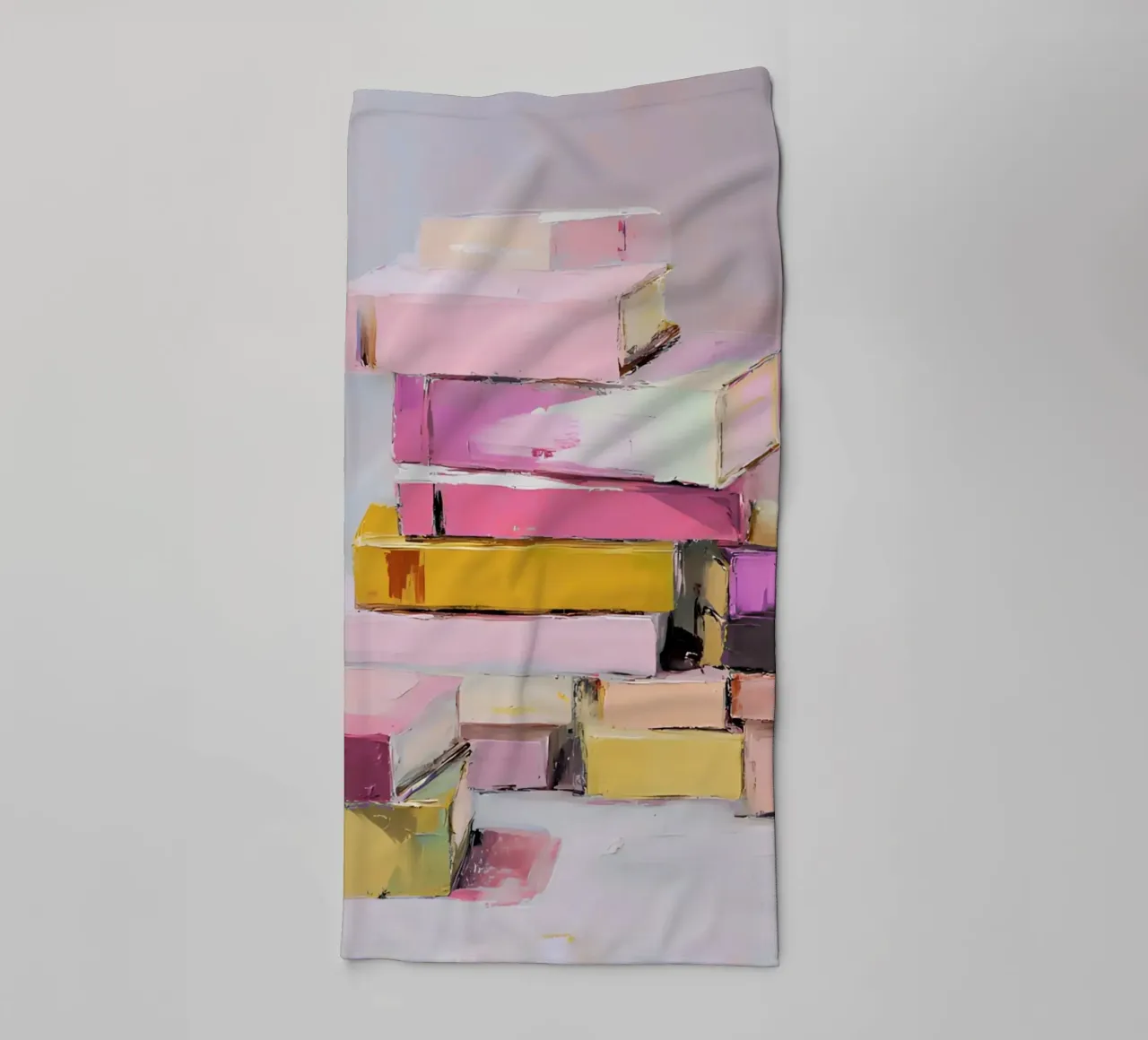 Modern Abstract Book Stack Impressionist Art towel by vintagepod