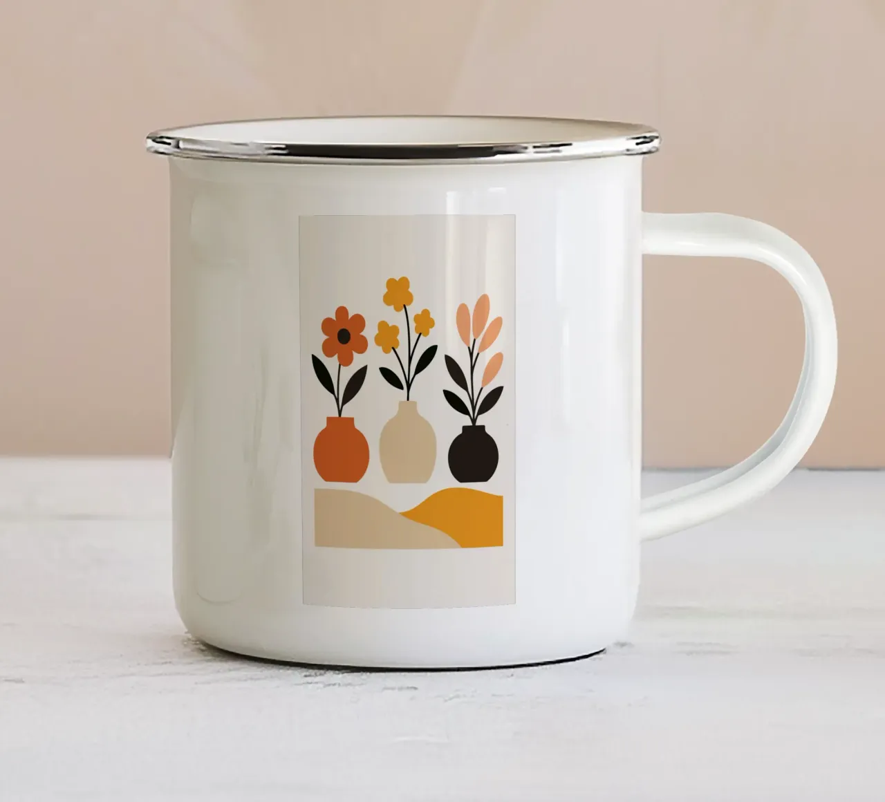 Pot trio tazza in smalto da LisaArtes