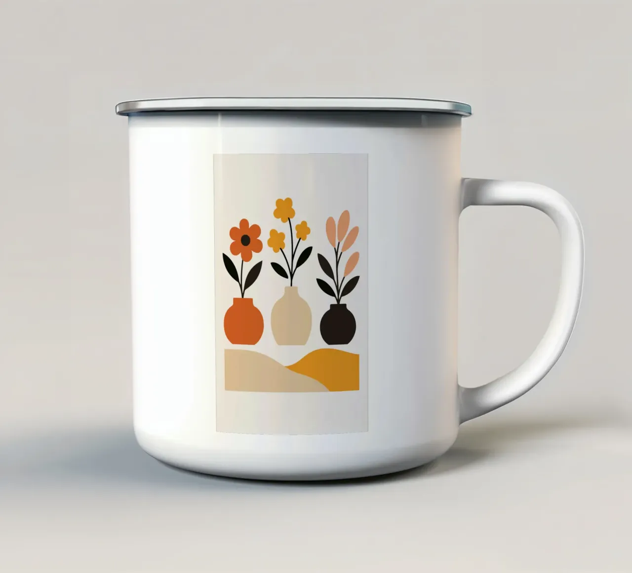 Pot trio tazza in smalto da LisaArtes