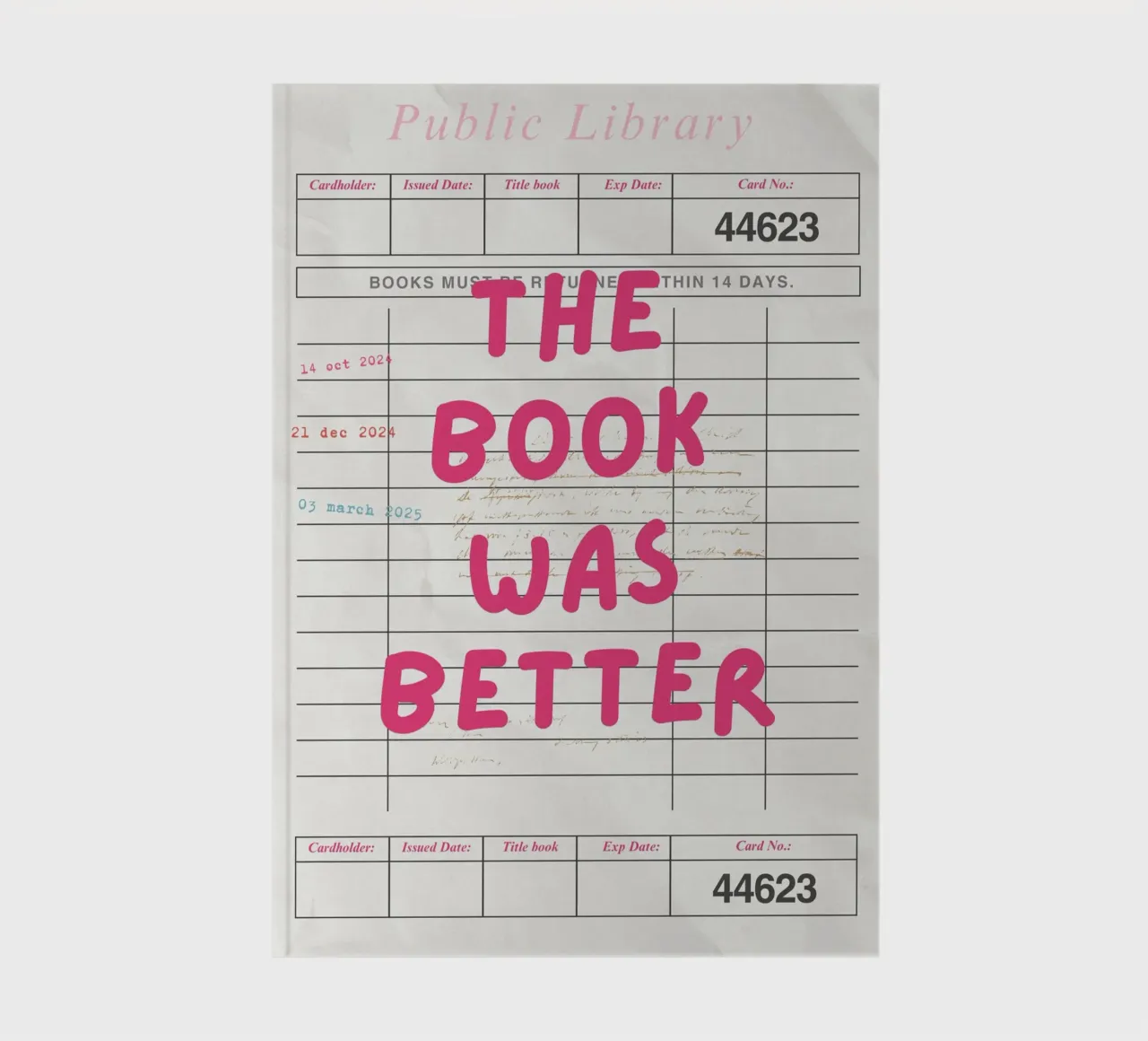 The Book Was Better Funny Library Card Print notebook by vintagepod