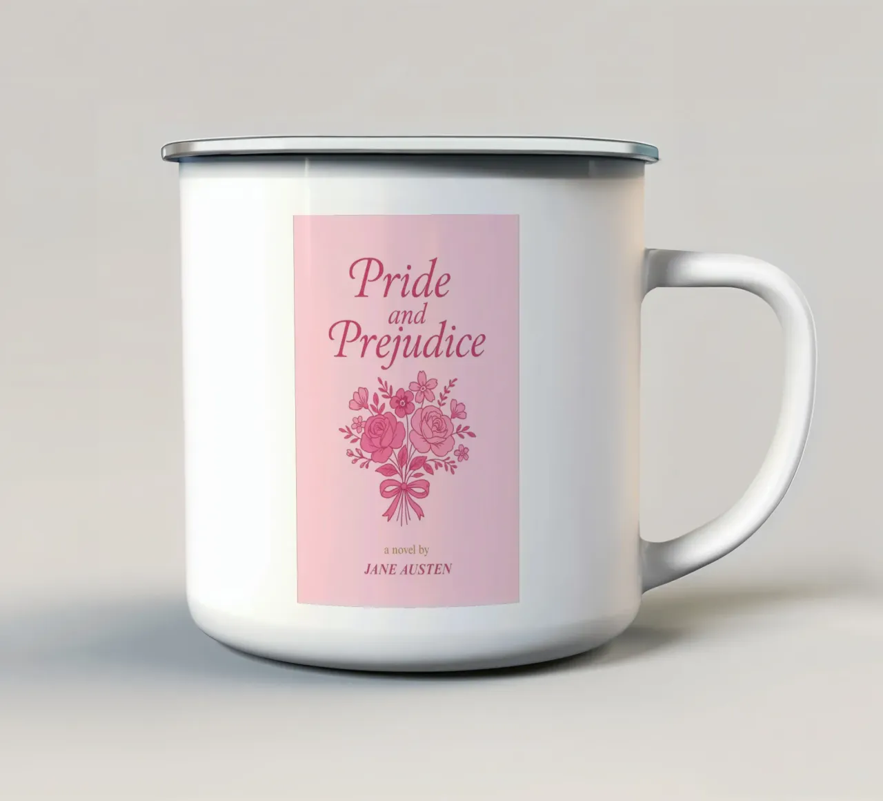 Orgoglio e pregiudizio Jane Austen Copertina del libro tazza in smalto da vintagepod
