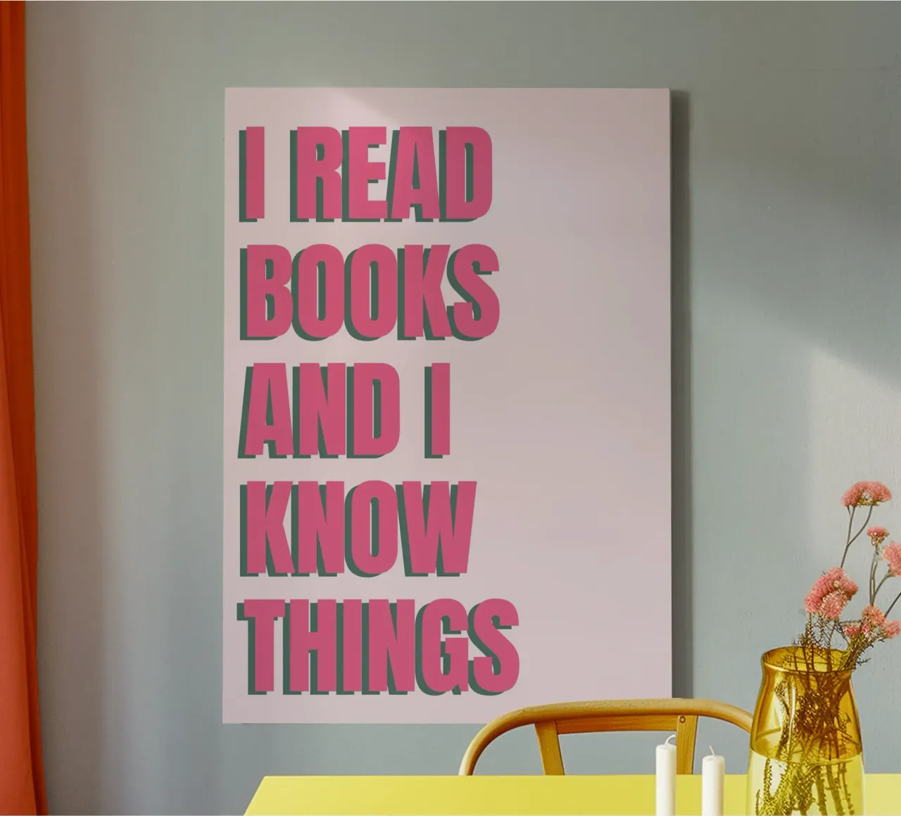 Poster divertente "Io leggo i libri e so le cose tela con Cornice a cassetta da vintagepod