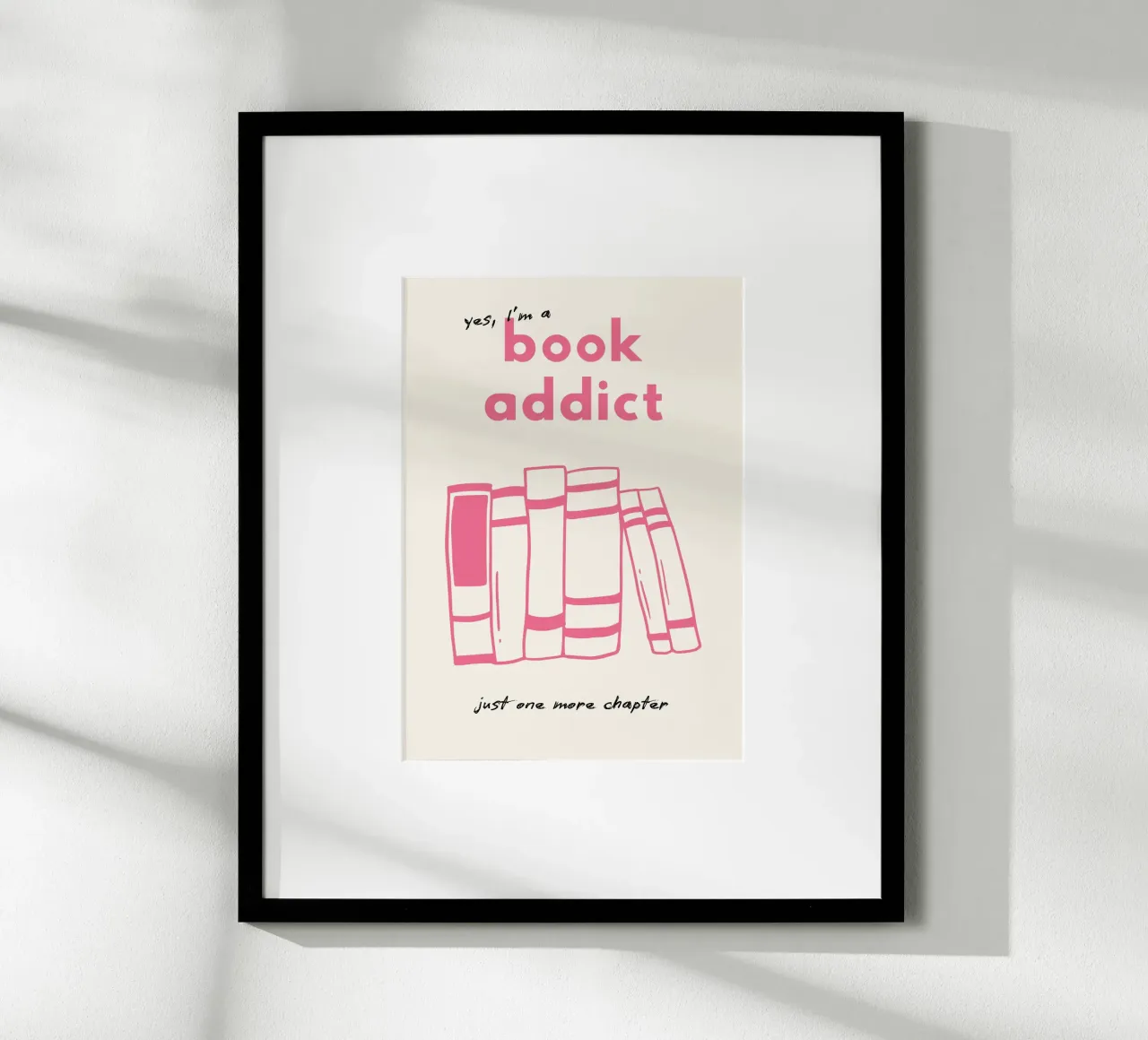 Sì, sono un libro-dipendente Stampa carina di lettura poster con telaio in plastica da vintagepod