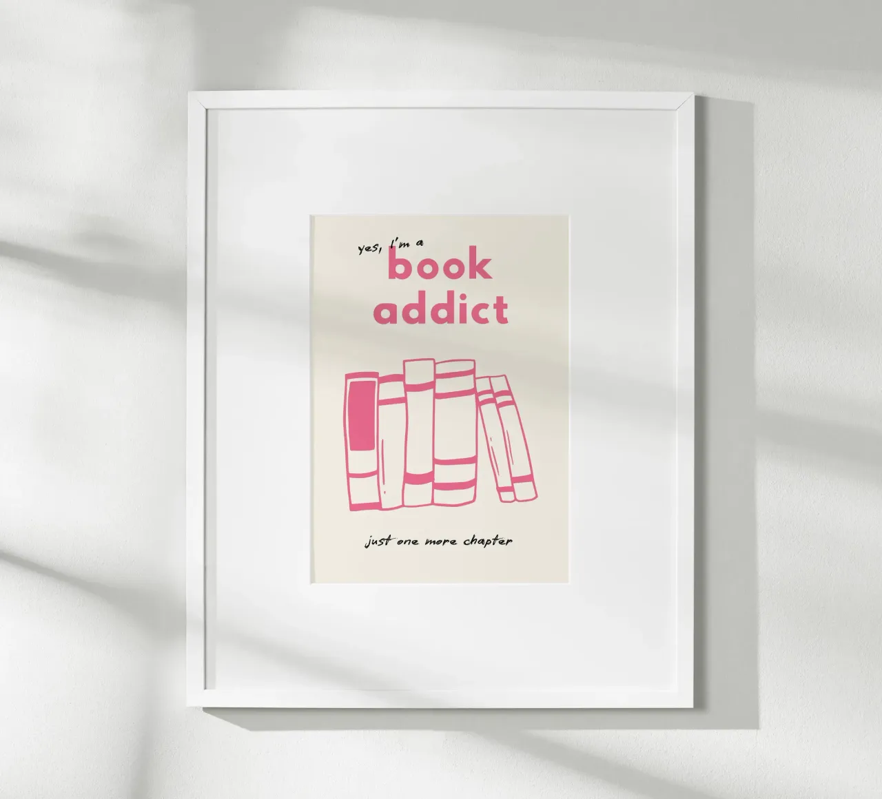 Sì, sono un libro-dipendente Stampa carina di lettura poster con telaio in plastica da vintagepod