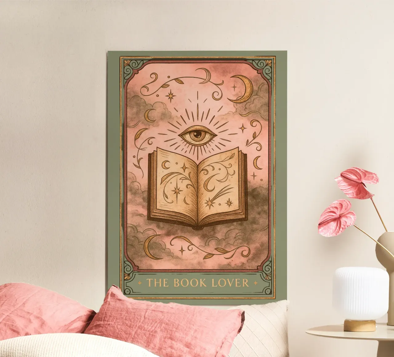 Poster estetico dei tarocchi dell'amante dei libri poster con telaio in plastica da vintagepod