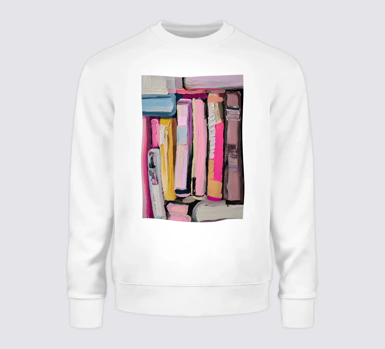 Libreria astratta rosa e gialla Impasto Art felpa da vintagepod