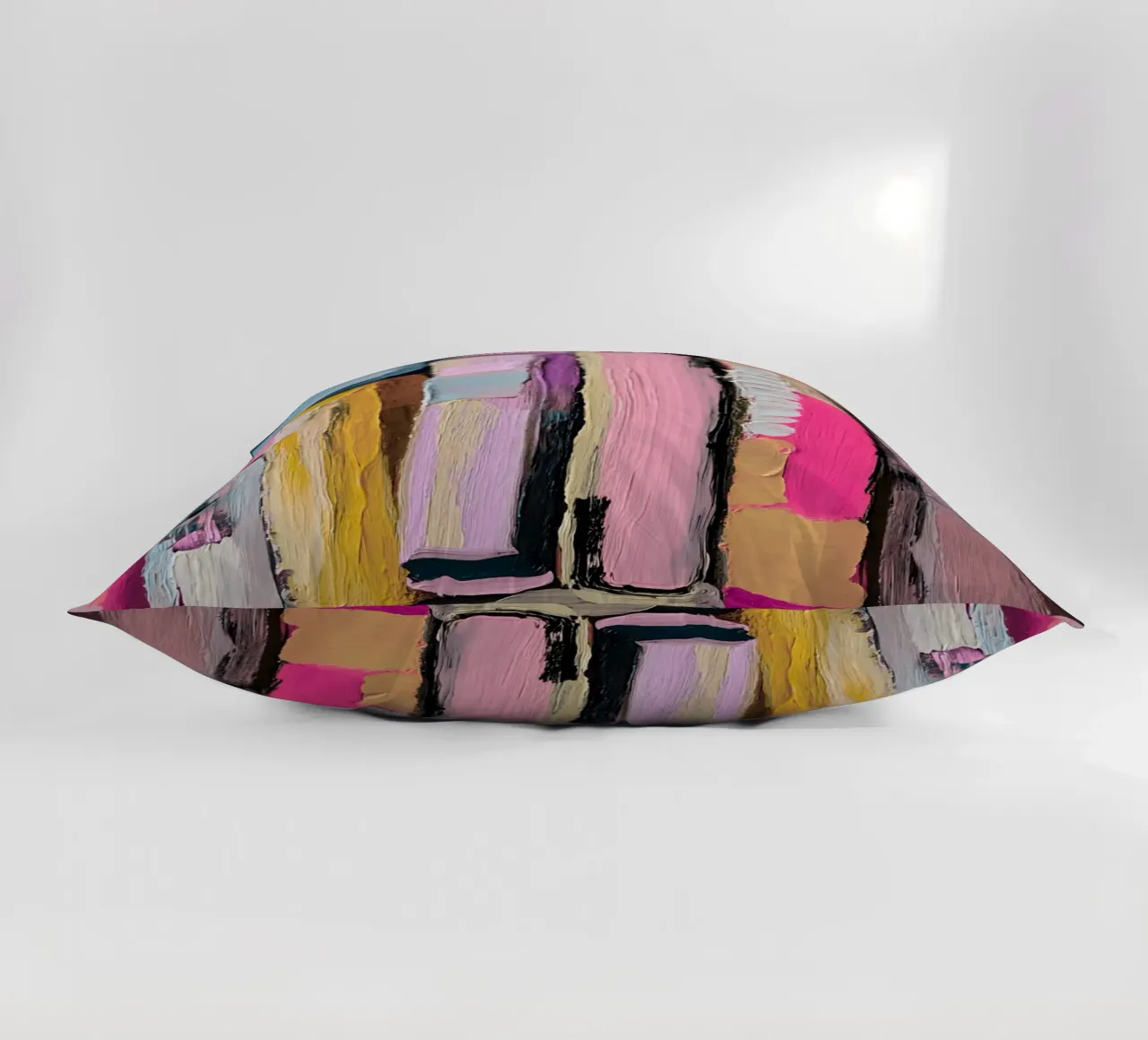 Libreria astratta rosa e gialla Impasto Art cuscino da vintagepod