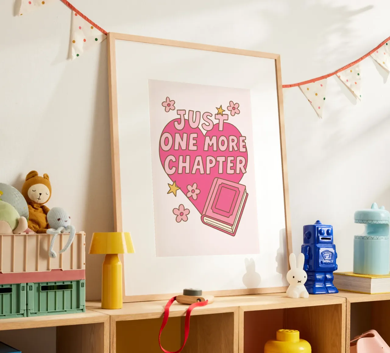 Estampado Retro Just One More Chapter Book Lover poster con marco de aluminio de vintagepod