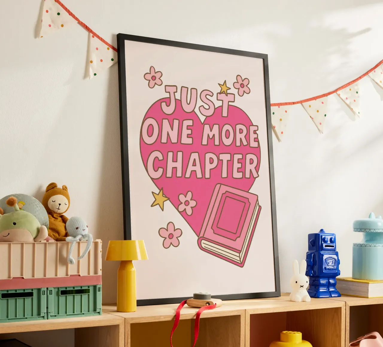 Estampado Retro Just One More Chapter Book Lover poster con marco de aluminio de vintagepod