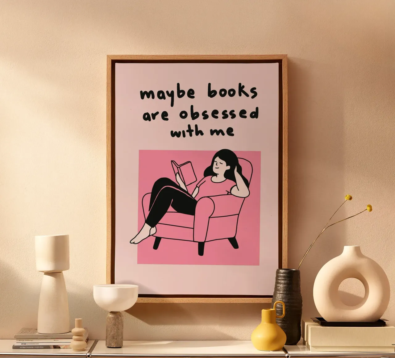 Tal vez los libros están obsesionados conmigo Imprimir lienzo con Marco flotante de vintagepod