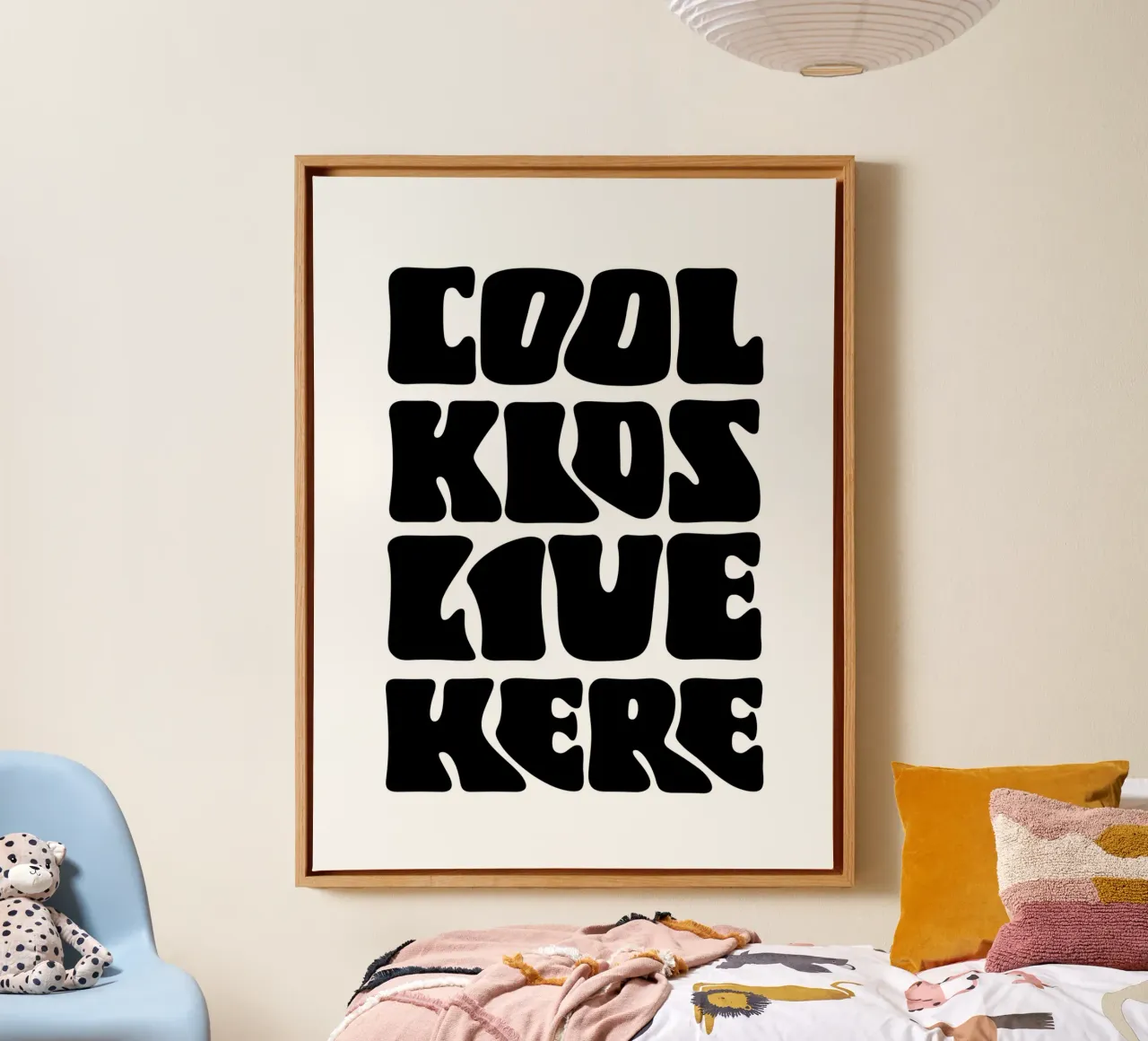 Cool kids live here tela con Cornice a cassetta da PinkCandyWalls