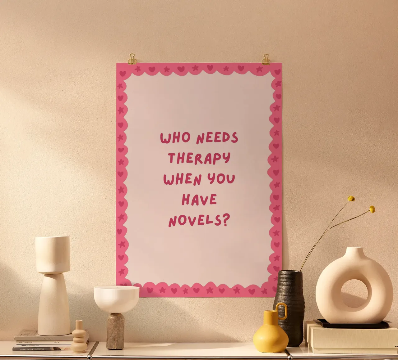 A chi serve la terapia quando ci sono i romanzi? poster con telaio in alluminio da vintagepod