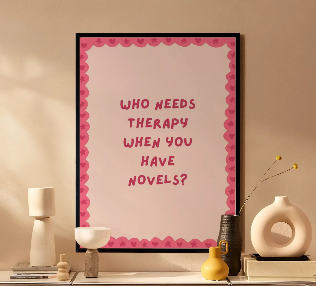 A chi serve la terapia quando ci sono i romanzi? poster con telaio in alluminio da vintagepod