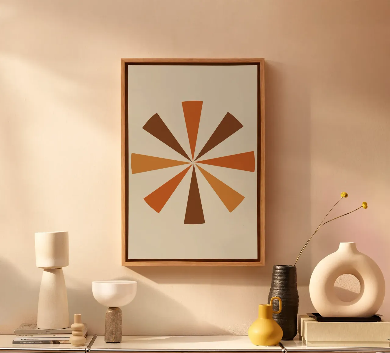 Radiant Triangles Leinwand mit Schattenfugenrahmen von LisaArtes