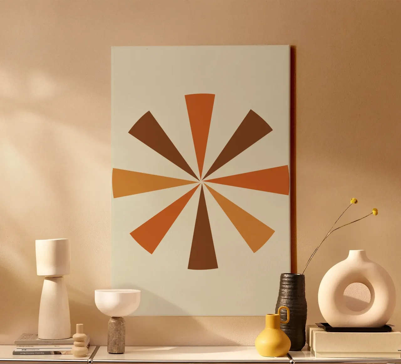 Radiant Triangles Leinwand mit Schattenfugenrahmen von LisaArtes