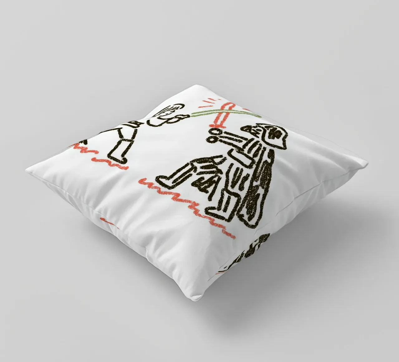 Star Wars inspired Art: Luke Skywalker vs. Darth Vader Duel decorative cushion by Kaji