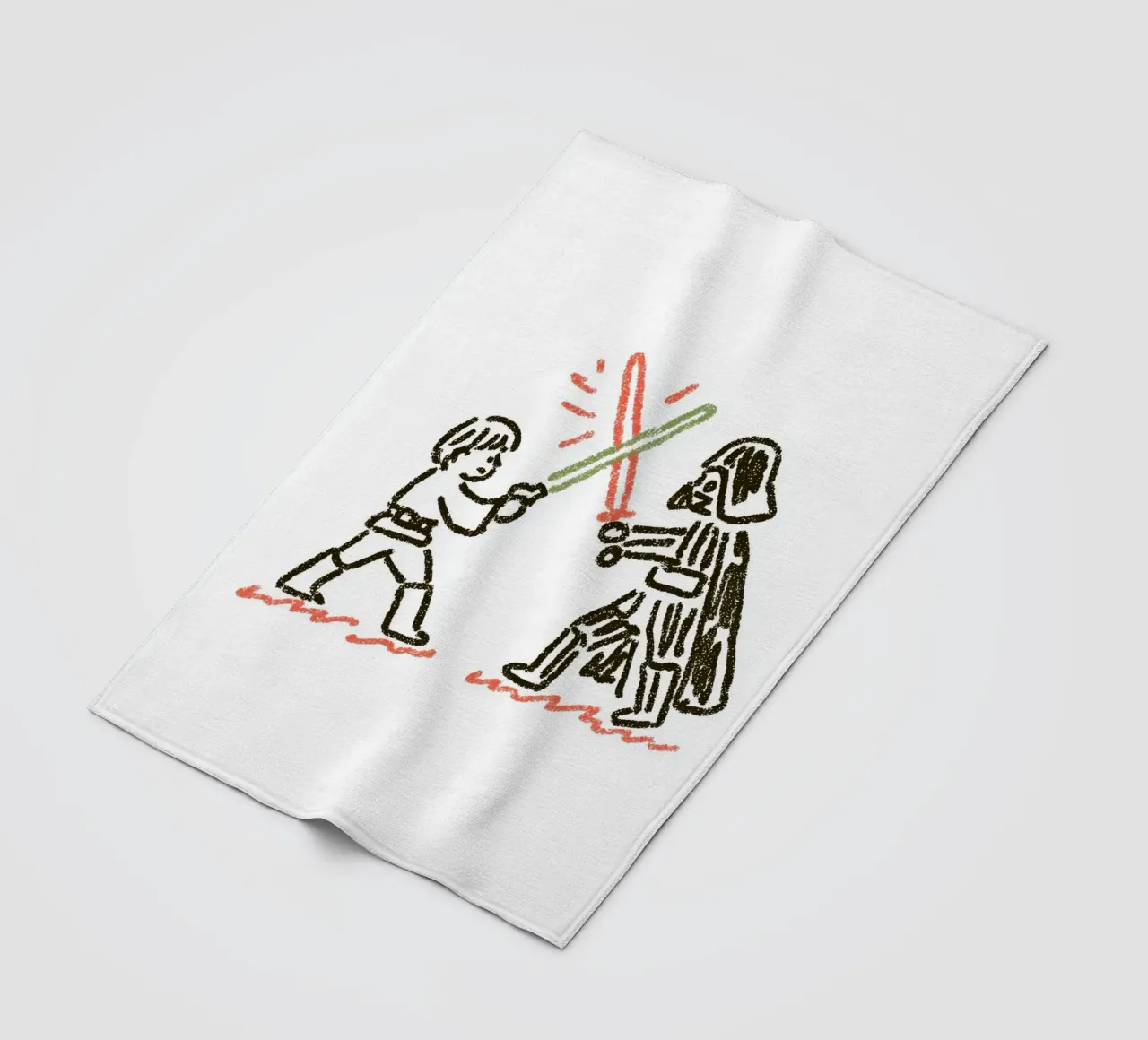 Star Wars inspired Art: Luke Skywalker vs. Darth Vader Duel fleece blanket by Kaji