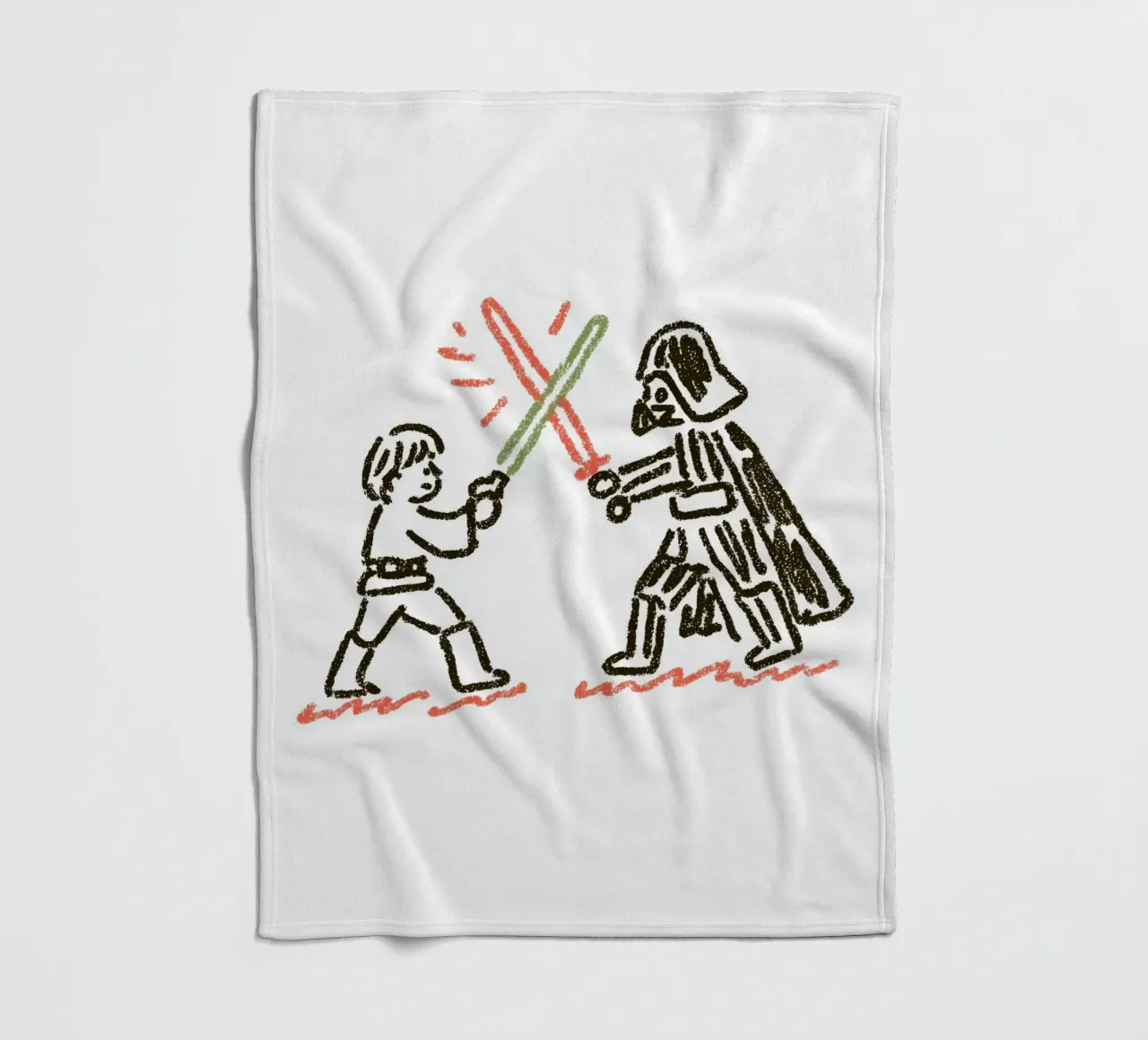 Star Wars inspired Art: Luke Skywalker vs. Darth Vader Duel fleece blanket by Kaji