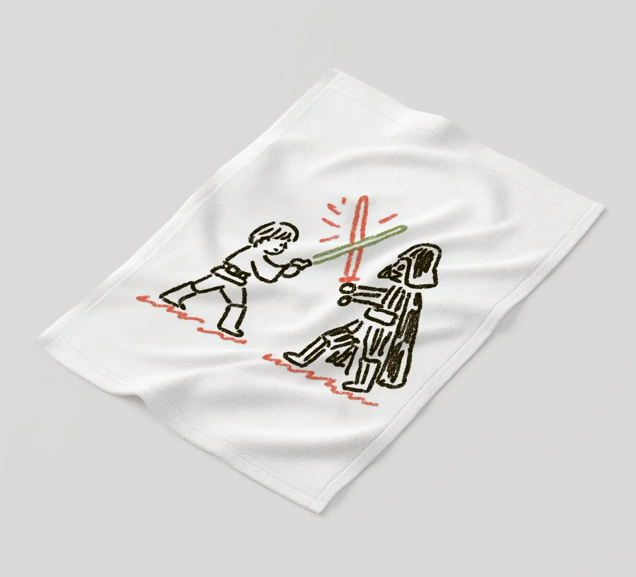 Star Wars inspired Art: Luke Skywalker vs. Darth Vader Duel fleece blanket by Kaji