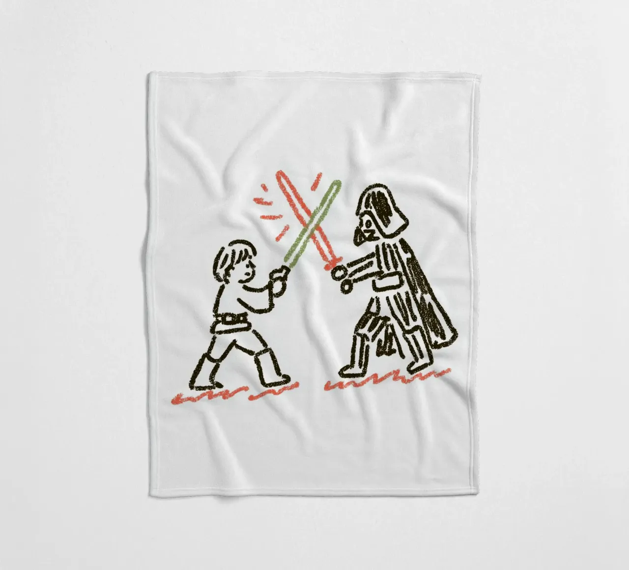 Star Wars inspired Art: Luke Skywalker vs. Darth Vader Duel fleece blanket by Kaji