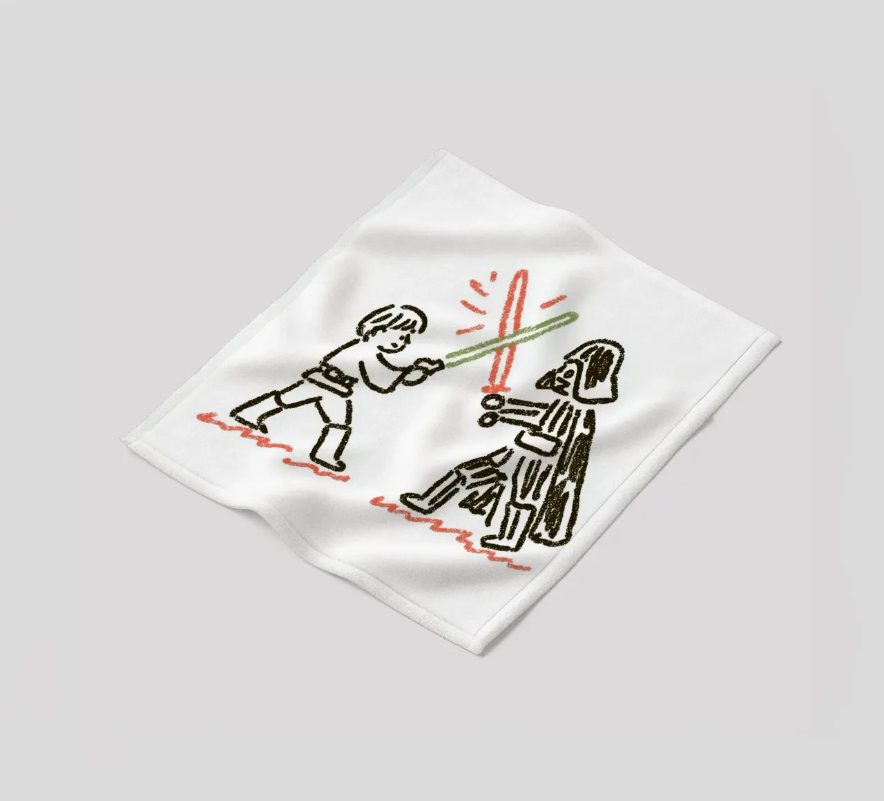 Star Wars inspired Art: Luke Skywalker vs. Darth Vader Duel fleece blanket by Kaji