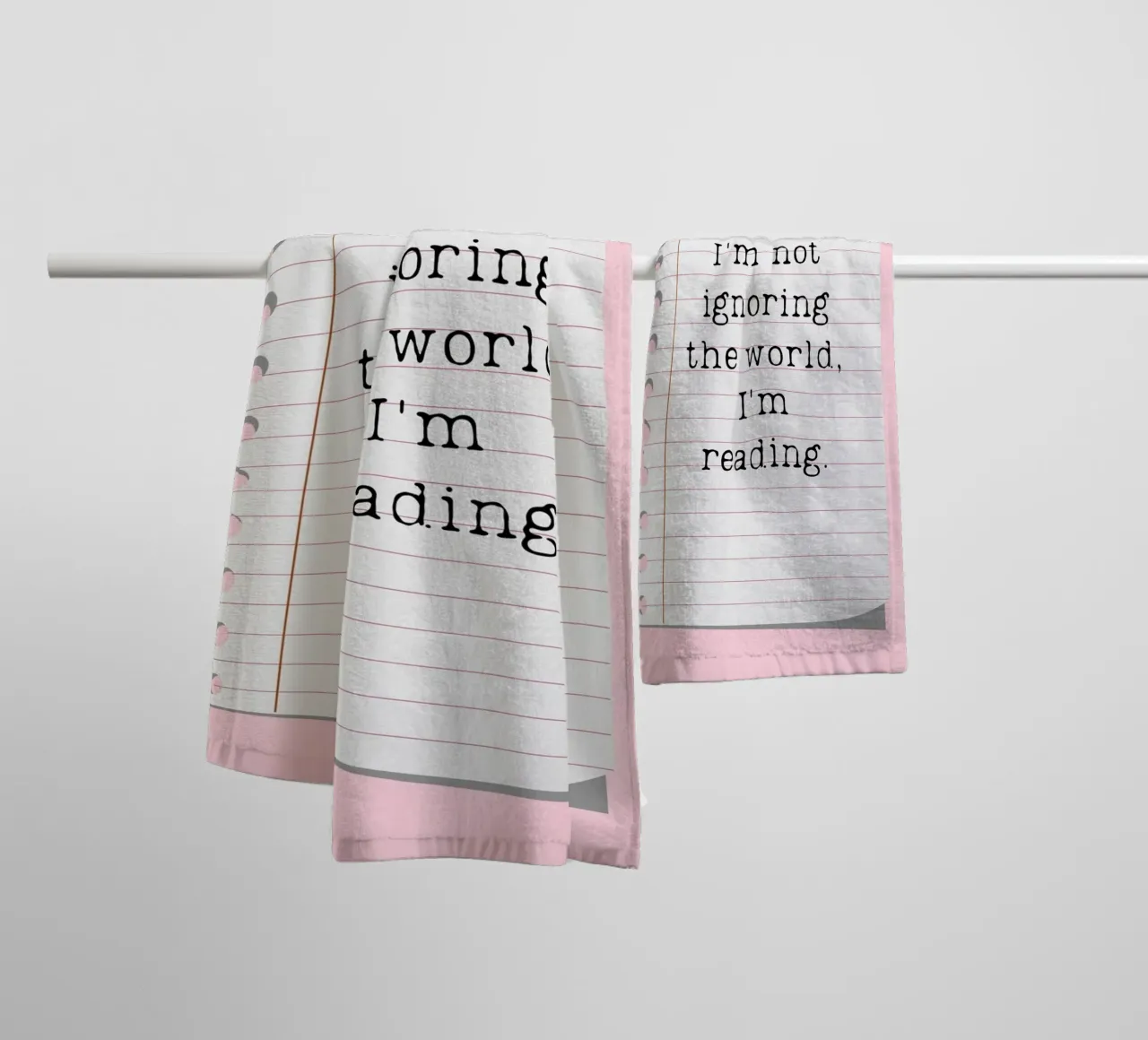 Not Ignoring the World I'm Reading Poster towel by vintagepod