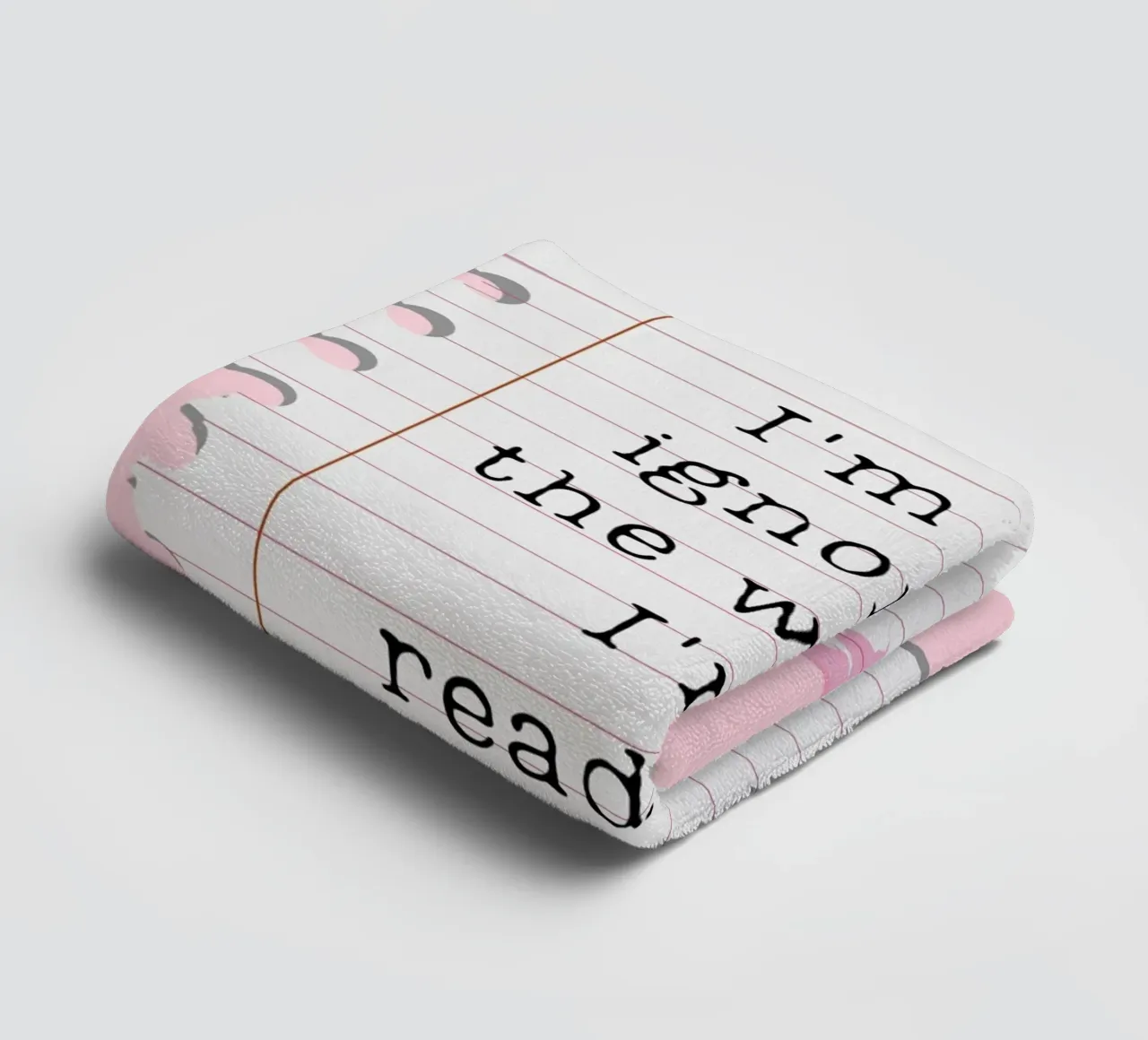 Not Ignoring the World I'm Reading Poster towel by vintagepod