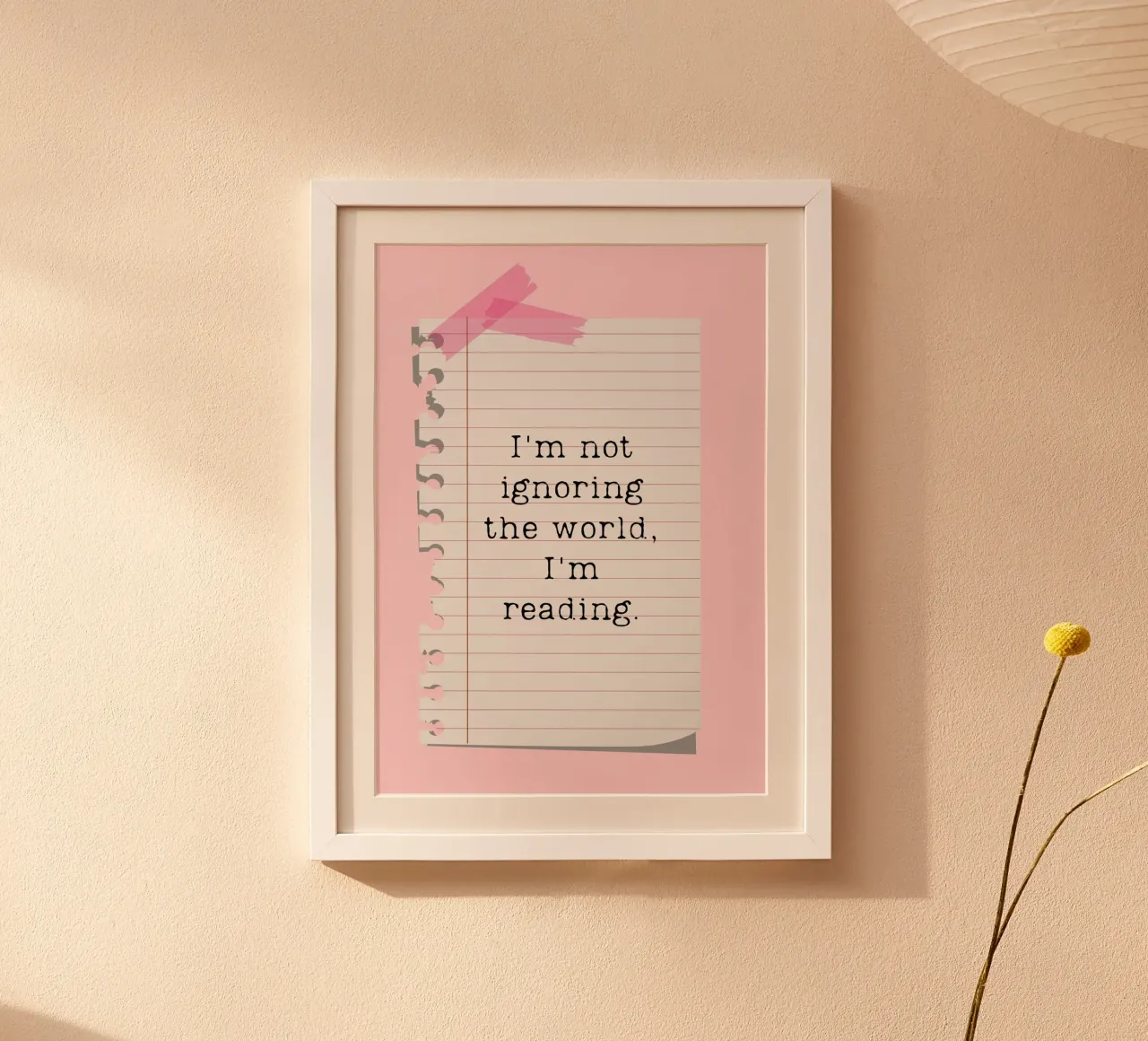Not Ignoring the World I'm Reading Poster poster with plastic frame by vintagepod