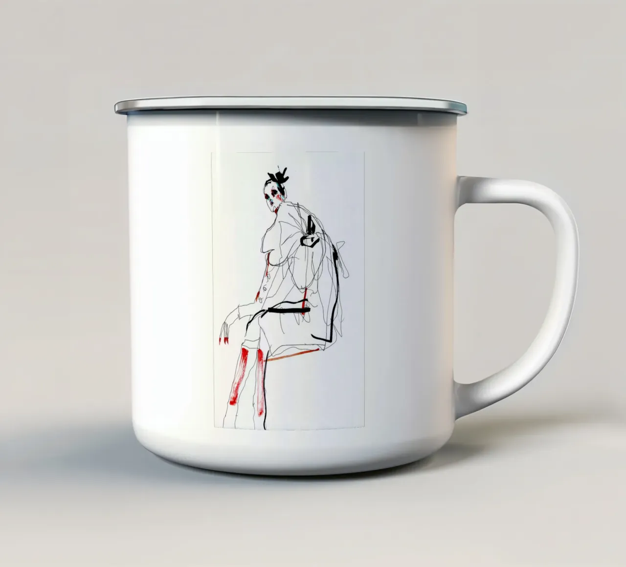 waiting taza de esmalte de k i m