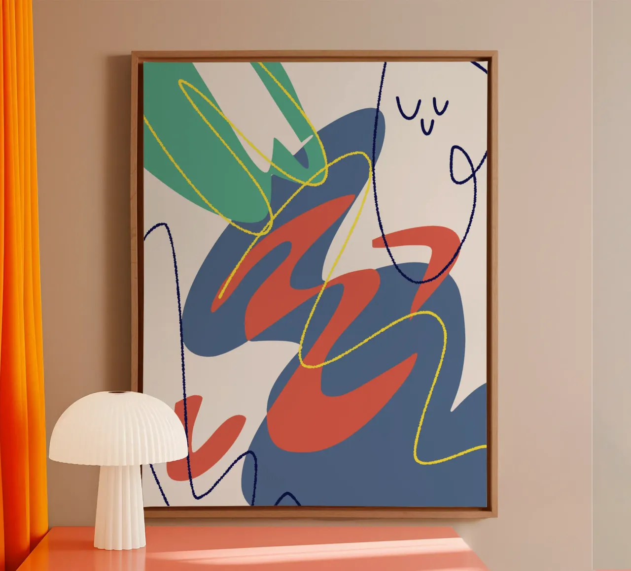 Tri color mix 04 canvas met Baklijst van Little Dean