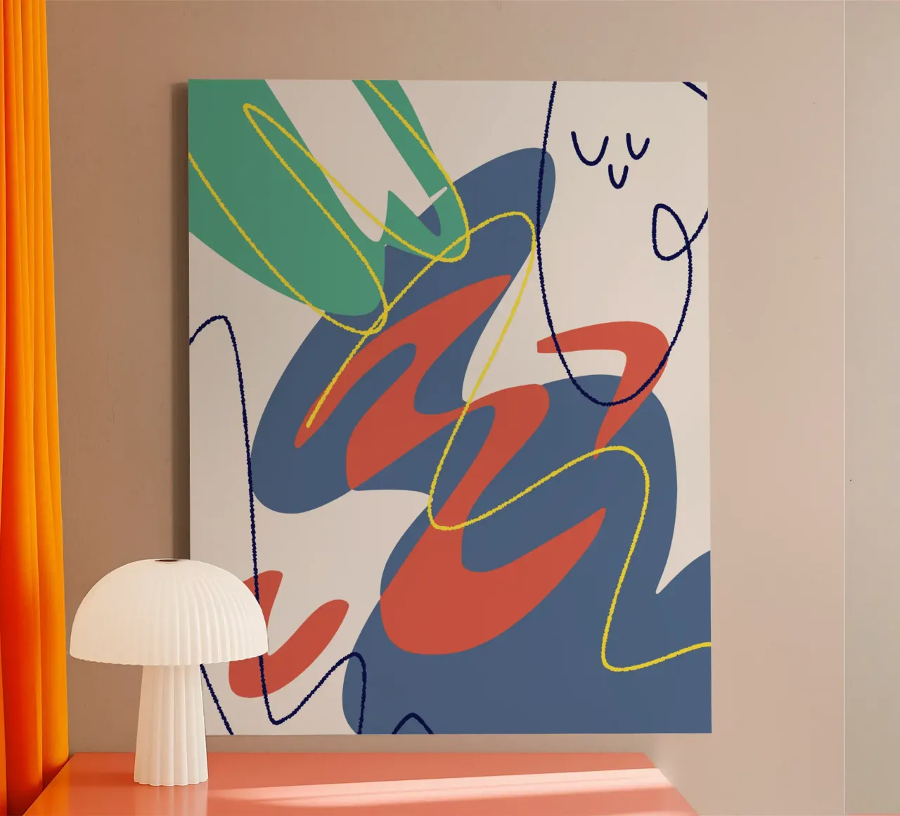 Tri color mix 04 canvas met Baklijst van Little Dean