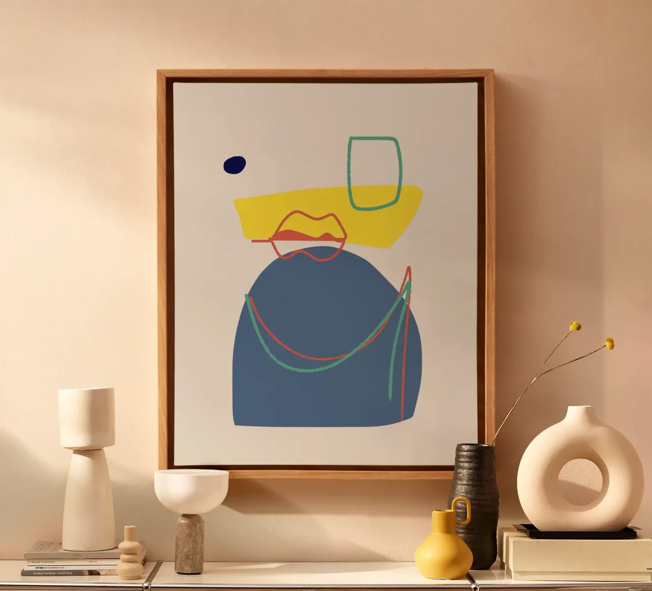 Tri color mash up 05 canvas with Floater frame by Little Dean