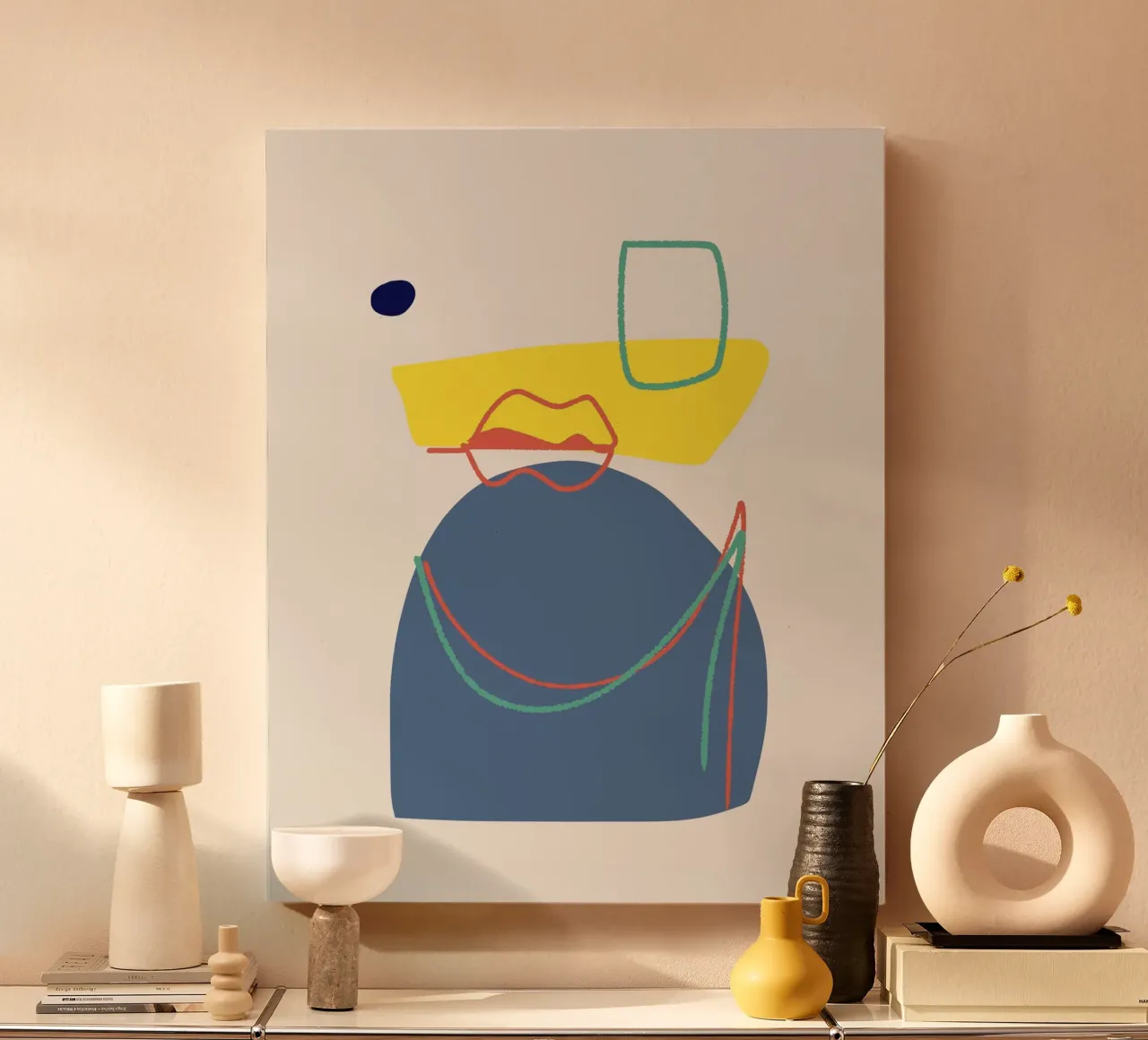 Tri color mash up 05 canvas with Floater frame by Little Dean