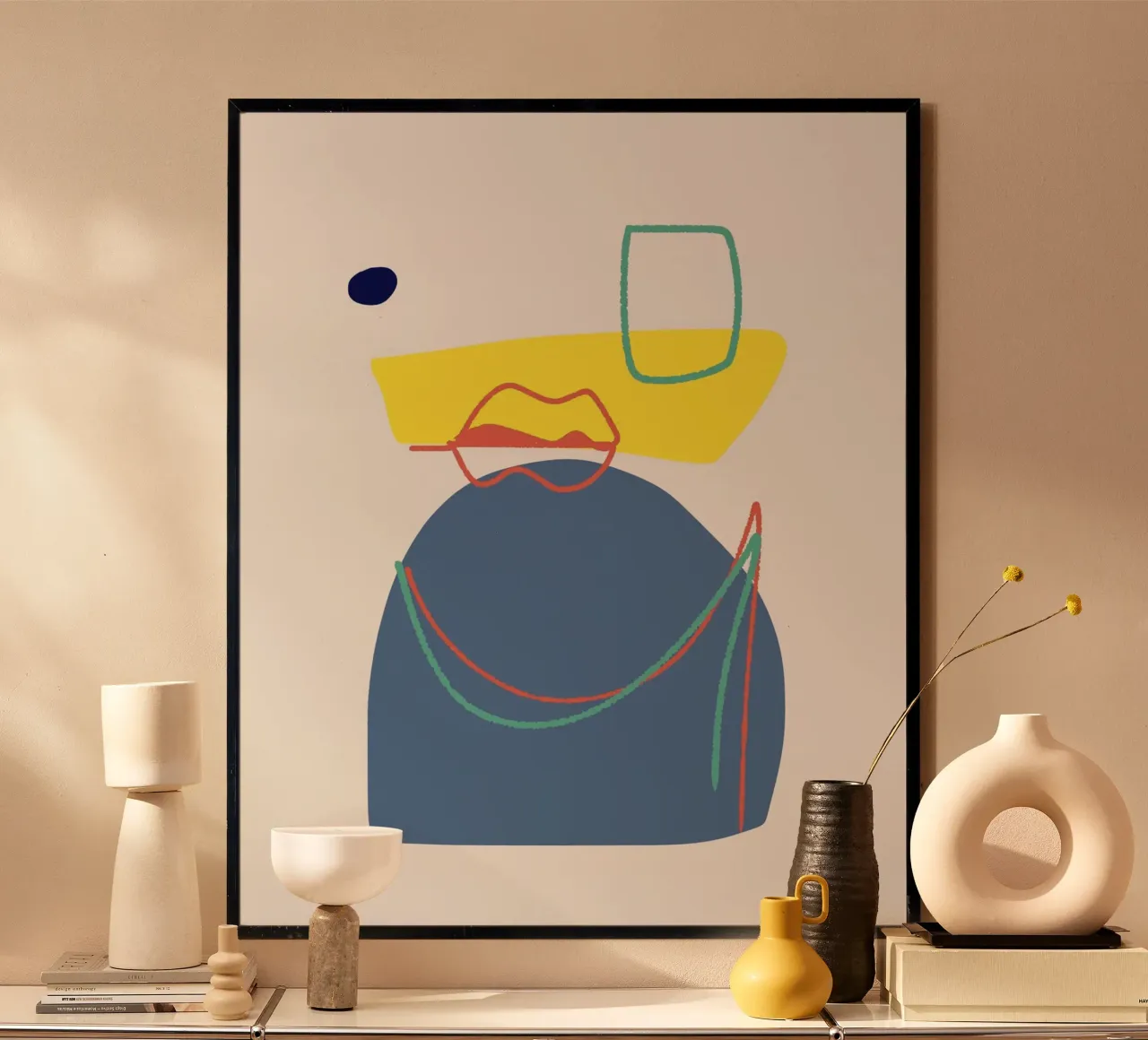Mash up tricolore 05 poster con telaio in plastica da Little Dean