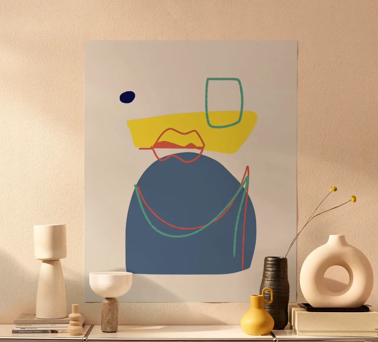 Mash up tricolore 05 poster con telaio in plastica da Little Dean