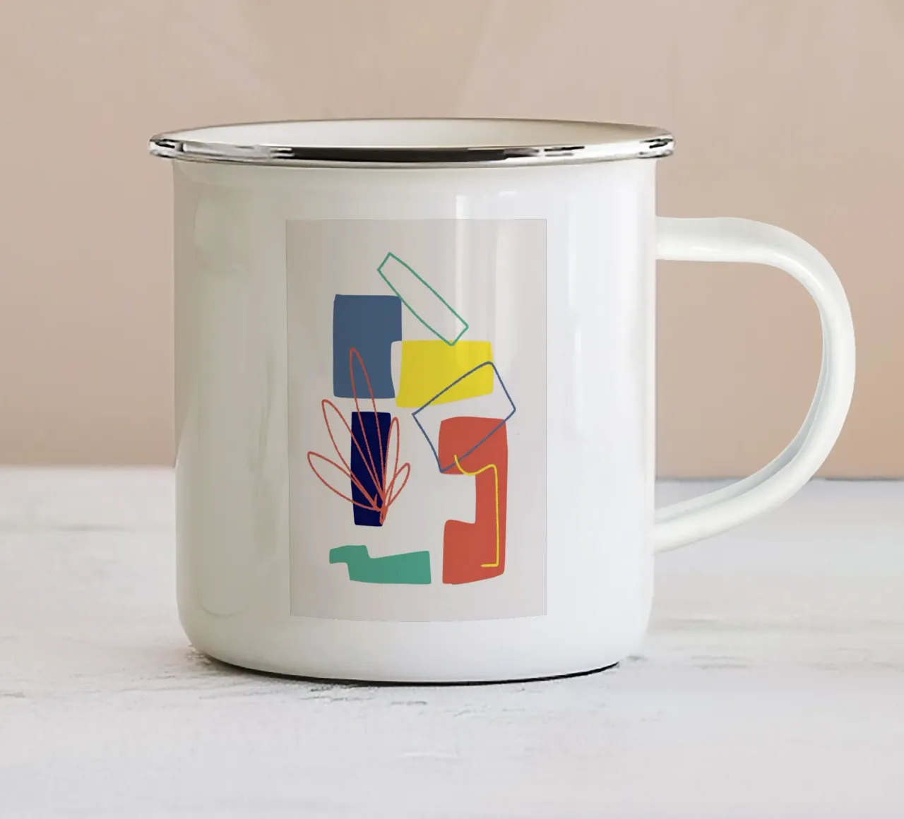 Mash up tricolore 06 tazza in smalto da Little Dean