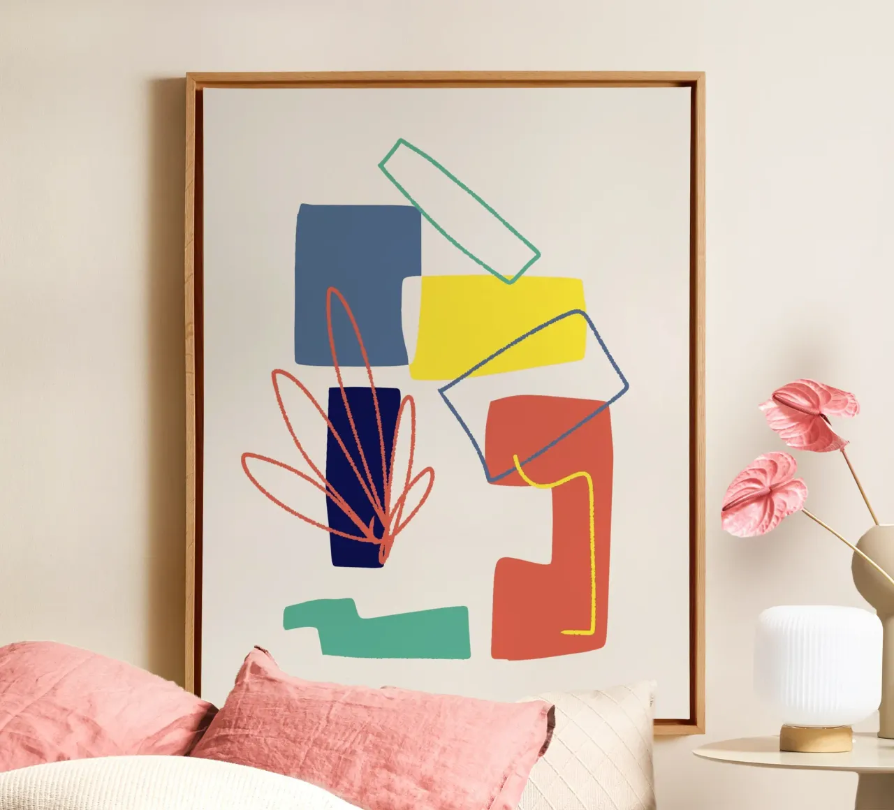 Tri color mash up 06 canvas with Floater frame by Little Dean