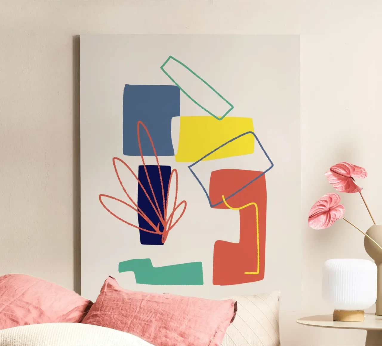 Tri color mash up 06 canvas with Floater frame by Little Dean