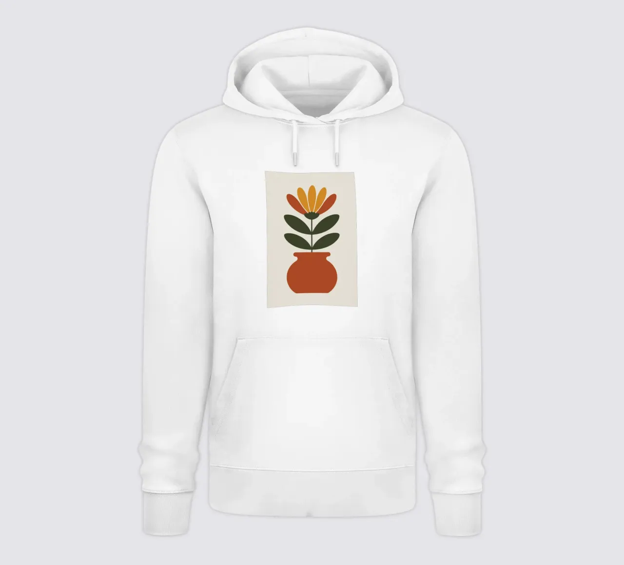 Retro pot with abstract bloom felpa con cappuccio da LisaArtes