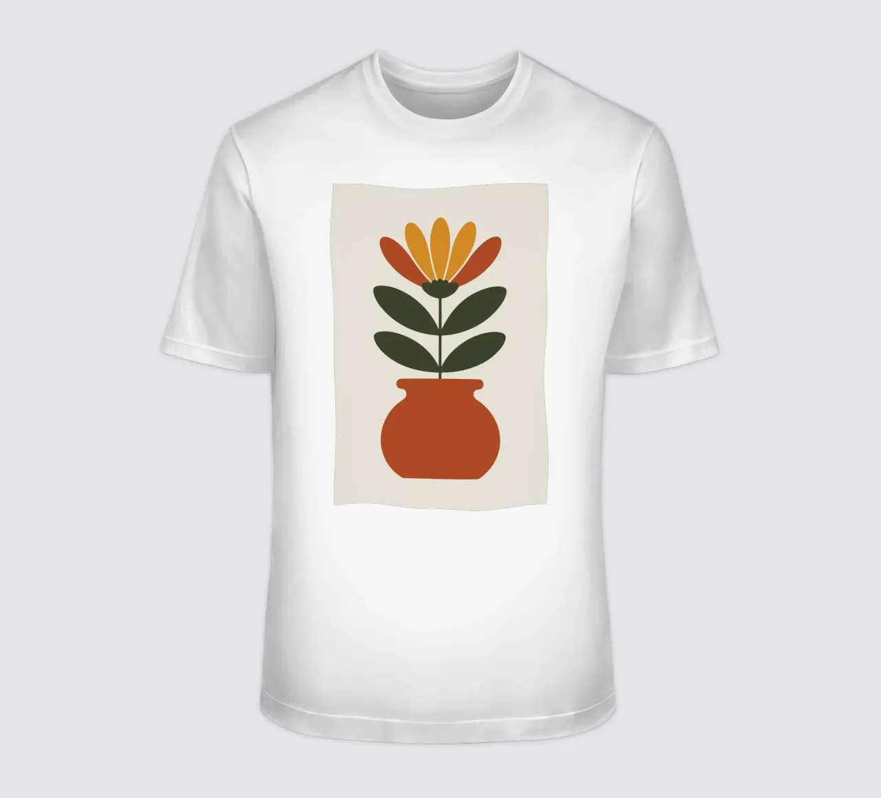 Retro pot with abstract bloom t-shirt da LisaArtes